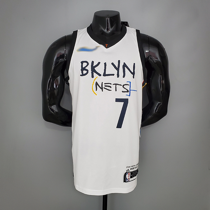 DURANT#7 Brooklyn Nets graffiti white NBA jersey-401397