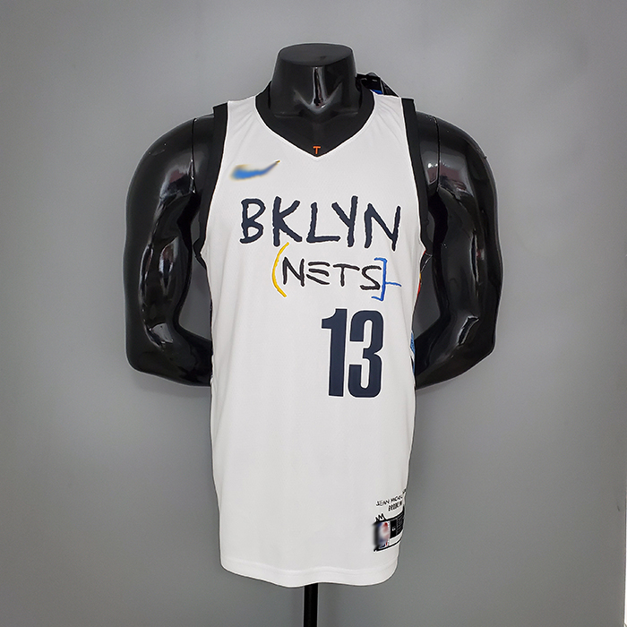 HARDEN#13 Brooklyn Nets graffiti white NBA jersey-2680889