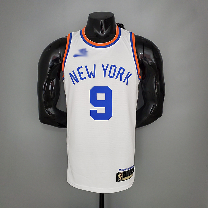 BARRETT#9 75th Anniversary Knicks White NBA Jersey-6025456