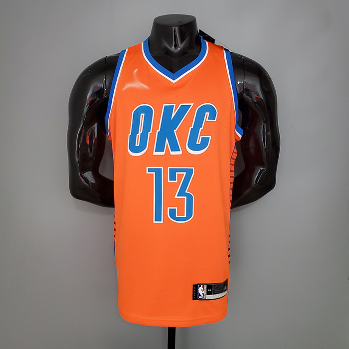 GEORGE#13 Thunder Jordan Orange NBA Jersey-2482608