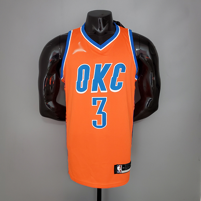 PAUL#3 Thunder Jordan Orange NBA Jersey-7116735