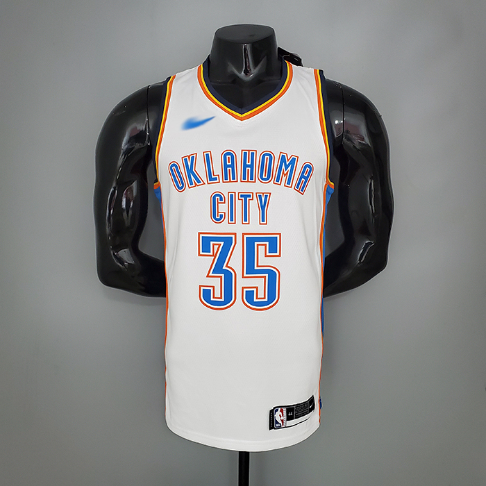 DURANT#35 Thunder White NBA Jersey-5029597