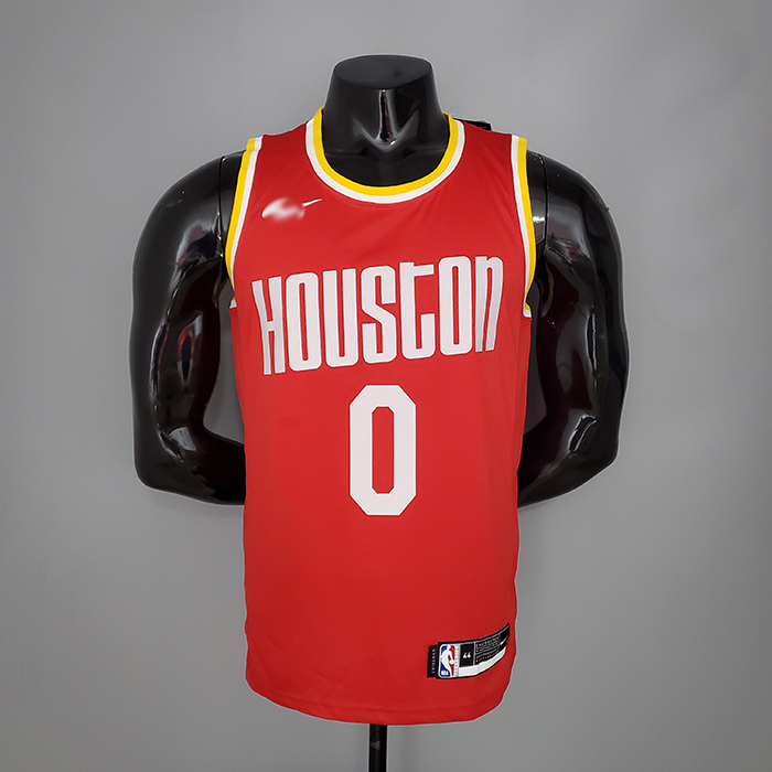 WESTBROOK#0 Rockets Retro Red NBA Jersey-9670312
