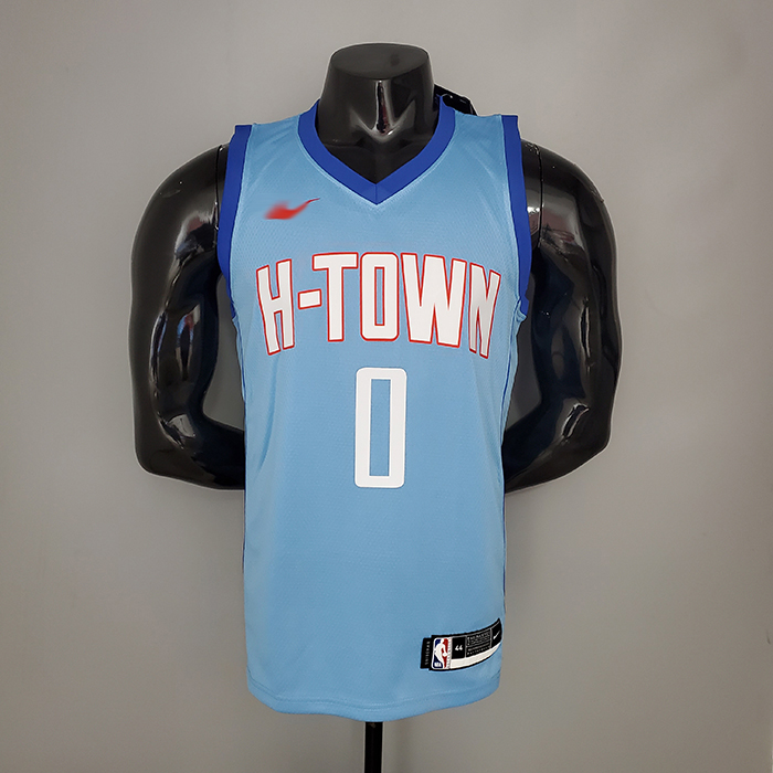WESTBROOK#0 2021 Rockets City Edition Blue NBA Jersey-6617388