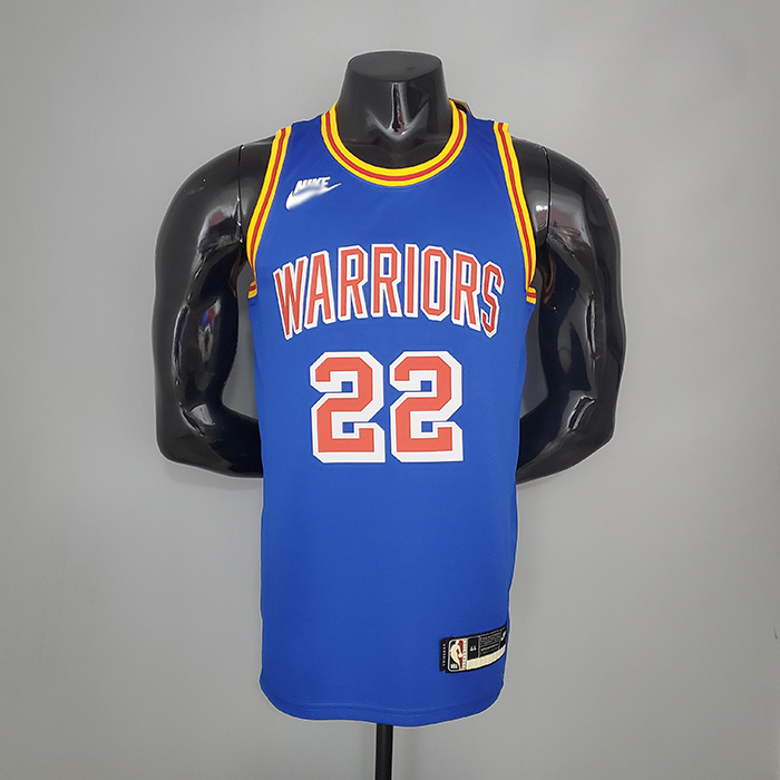WIGGINS#22 75th Anniversary Warriors Blue NBA Jersey-3919297