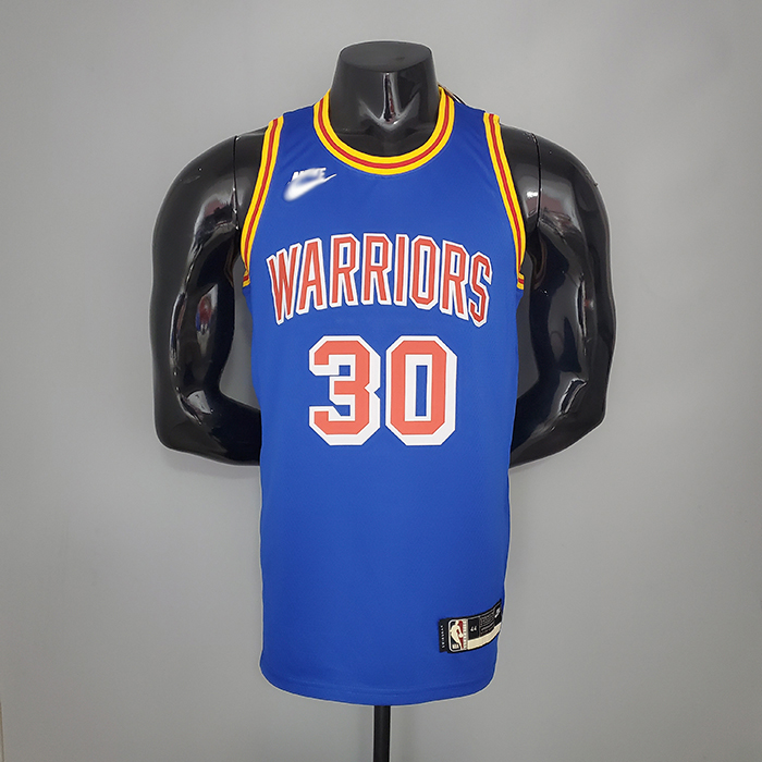 CURRY#30 75th Anniversary Warriors Blue NBA Jersey-2117160