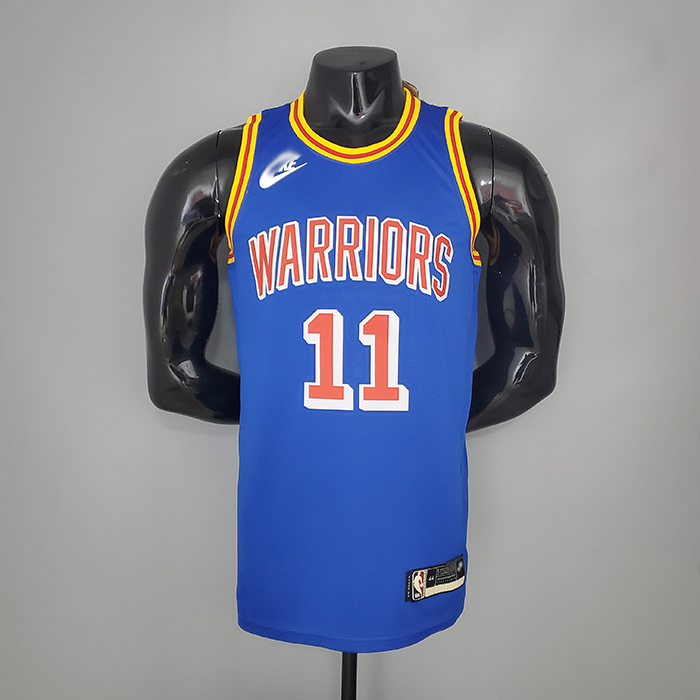 THOMPSON#11 75th Anniversary Warriors Blue NBA Jersey-9147886