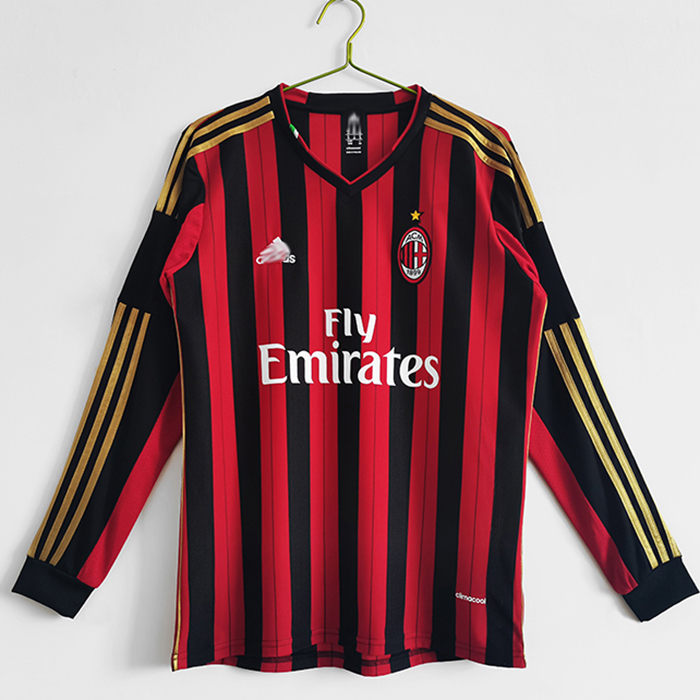 2013/14 AC Milan Retro Home Long Sleeve Jersey version short sleeve-9790899