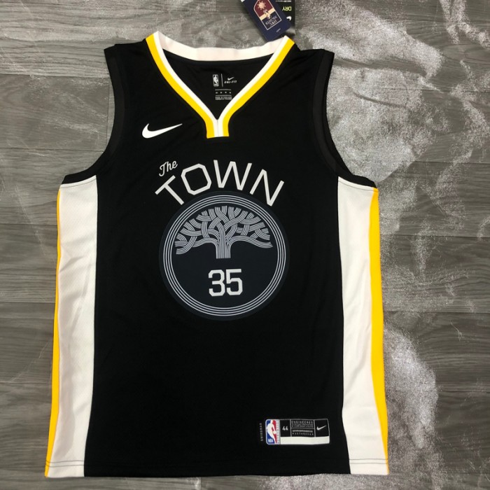2023 DURANT #35 Warriors City Edition Black Grey NBA Jersey-4938553