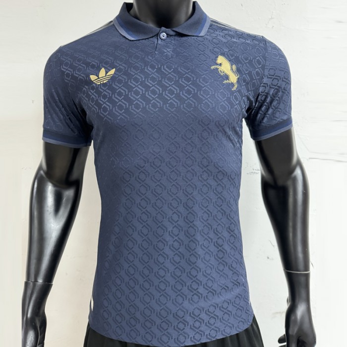 24/25 Juventus Second Away Navy Blue Jersey Version Short Sleeve (Player Version)-5825757