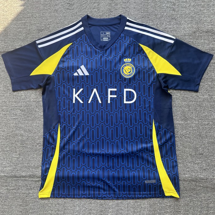 24/25 Al-Nassr FC Riyadh Victory Away Navy Blue Jersey Kit Short Sleeve-3616747