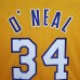 Mitchellness Los Angeles Lakers Yellow No. 34 O'Neial Retro Mesh Short Sleeve-3979520