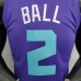 Charlotte Hornets Ball#2 Purple NBA Jersey-9939984