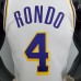 Los Angeles Lakers Rondo#4 Crew Neck White NBA Jersey-2620733