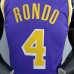 Los Angeles Lakers Rondo#4 Crew Neck Purple (Flyers) NBA Jersey-9685910
