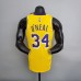 75th Anniversary Lakers Yellow NBA Jersey #34 White NBA Jersey-864840