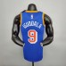 75th Anniversary Curry #9 Warriors Retro Blue NBA Jersey-9450446