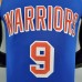 75th Anniversary Curry #9 Warriors Retro Blue NBA Jersey-9450446