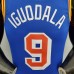 75th Anniversary Curry #9 Warriors Retro Blue NBA Jersey-9450446