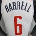 75th Anniversary Harrell #6 Washington Wizards Black Red White NBA Jersey-4808928