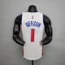 75th Anniversary Iverson #1 Detroit Pistons White NBA Jersey-2741205