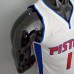 75th Anniversary Iverson #1 Detroit Pistons White NBA Jersey-2741205