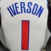 75th Anniversary Iverson #1 Detroit Pistons White NBA Jersey-2741205