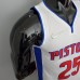 75th Anniversary Rose #25 Detroit Pistons White NBA Jersey-2654570