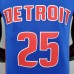 75th Anniversary Rose #25 Detroit Pistons Blue NBA Jersey-5413054
