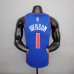 75th Anniversary Iverson #1 Detroit Pistons Blue NBA Jersey-7870848