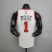 75th Anniversary Rose #1 Chicago Bulls White NBA Jersey-6537597
