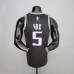 75th Anniversary Fox#5 Jordan Kings Black NBA Jersey-5336100