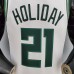 2022 Holiday#21 Milwaukee Bucks White NBA Jersey-8065396