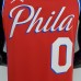 2021 MAXEY#0 76ers Jordan Themed Red NBA Jersey-4649947