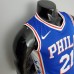 75th Anniversary Philadelphia 76ers EMBIID#21 Blue NBA Jersey-2289951