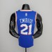75th Anniversary Philadelphia 76ers EMBIID#21 Blue NBA Jersey-2289951
