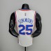 75th Anniversary Philadelphia 76ers SIMMONS#25 White NBA Jersey-4493304