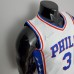 75th Anniversary Philadelphia 76ers IVERSON#3 White NBA Jersey-1261384