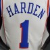 75th Anniversary Philadelphia 76ers HARDEN#1 White NBA Jersey-6295554