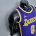 75th Anniversary James #6 Los Angeles Lakers Jordan Purple NBA Jersey-4627330