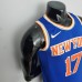 75th Anniversary Lin #17 New York Knicks Blue NBA Jersey-2950611