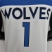 75th Anniversary Minnesota Timberwolves Edwards #1 White NBA Jersey-3408093