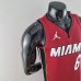 75th Anniversary Miami Heat Jordan JAMES #6 Burgundy NBA Jersey-9761446