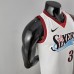 Retro Philadelphia 76ers Iverson #3 big meteor white NBA Jersey-7489693