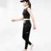 3 Piece Set Quick drying For Women Running Fitness Sports Wear Fitness Clothing Women Training Set Sport Suit-Black/White-8262381
