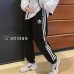 Fashion Casual Long Pants-Black/White-9654184