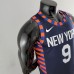 New York Knicks Barrett #9 Striped NBA Jersey-7841958
