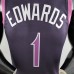 Minnesota Timberwolves EOWAROS#1 Black and Purple NBA Jersey-6593946