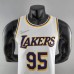 75th Anniversary TOSCANO #95 Los Angeles Lakers White NBA Jersey-6161453
