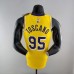 75th Anniversary TOSCANO #95 Los Angeles Lakers Yellow NBA Jersey-4148365
